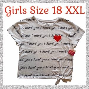 Girls Top Retro Crop Glitter Sparkle Heart Shirt Big Girls Size 18 Size XXL